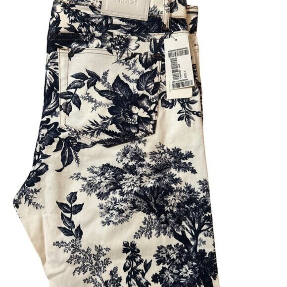⭐️ Rare ERDEM Designer Oliver Floral Print Denim Jeans Men's Straight Leg SZ 36 - Picture 11 of 14